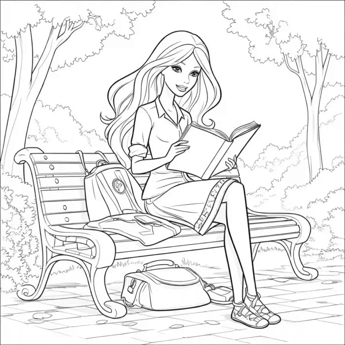 Easy barbie coloring book