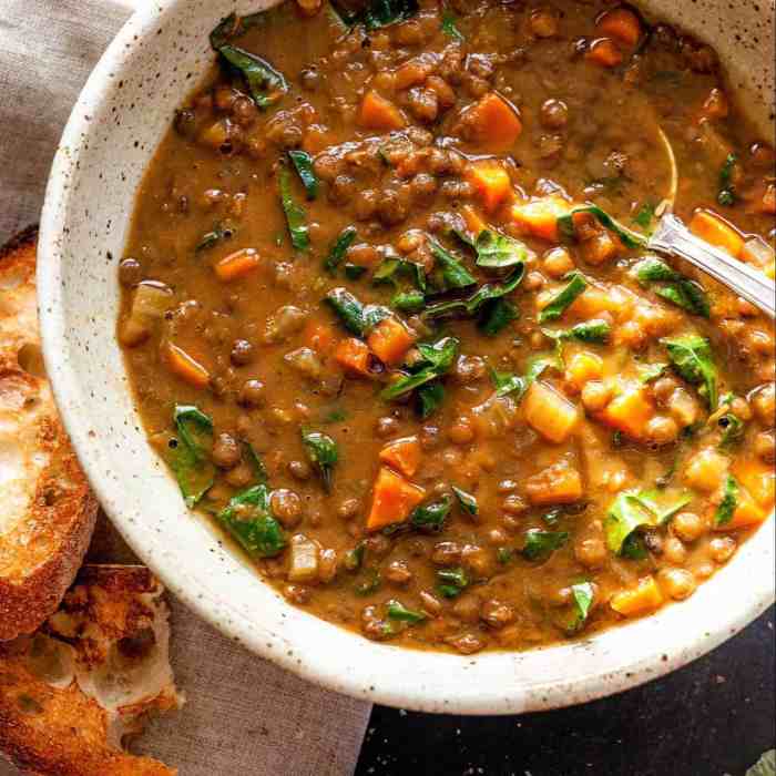 Vegan lentil soup recipes