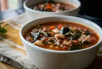 Venison soup barley vegetables